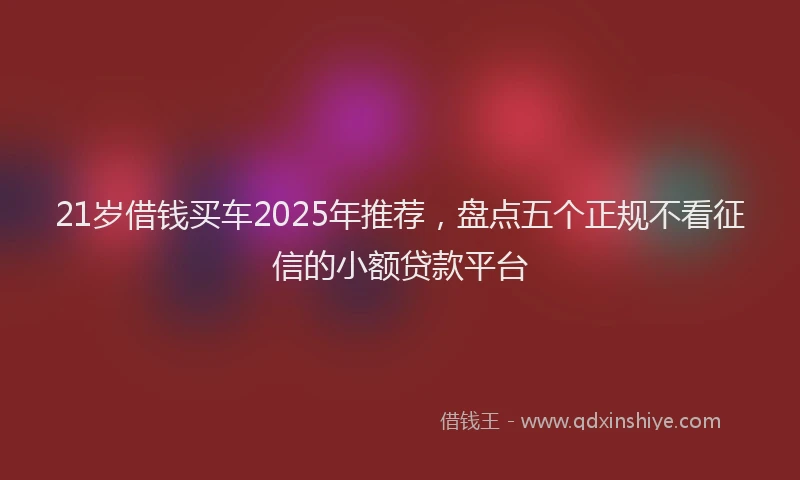 21岁借钱买车2025年推荐，盘点五个正规不看征信的小额贷款平台