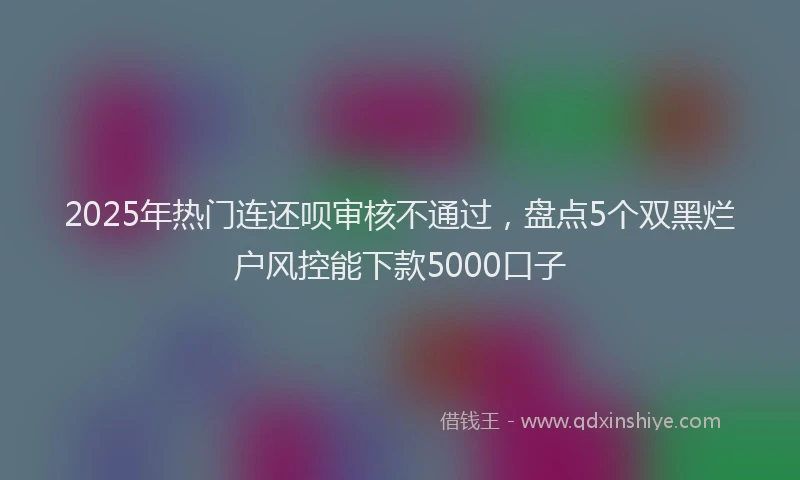 2025年热门连还呗审核不通过，盘点5个双黑烂户风控能下款5000口子