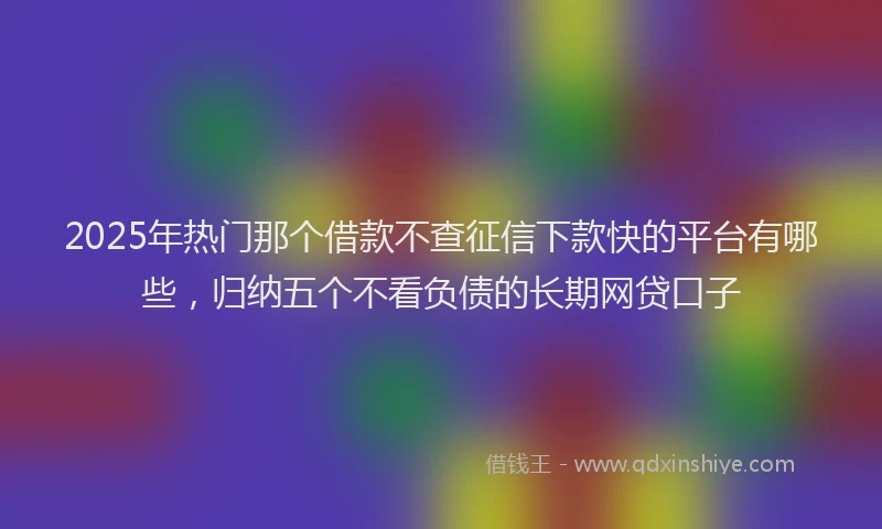 2025年热门那个借款不查征信下款快的平台有哪些，归纳五个不看负债的长期网贷口子