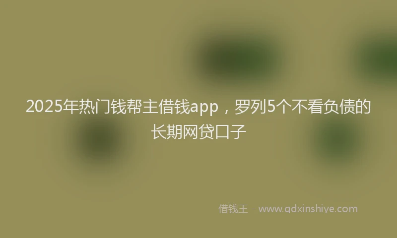 2025年热门钱帮主借钱app，罗列5个不看负债的长期网贷口子