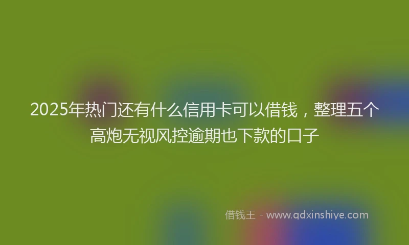 2025年热门还有什么信用卡可以借钱，整理五个高炮无视风控逾期也下款的口子