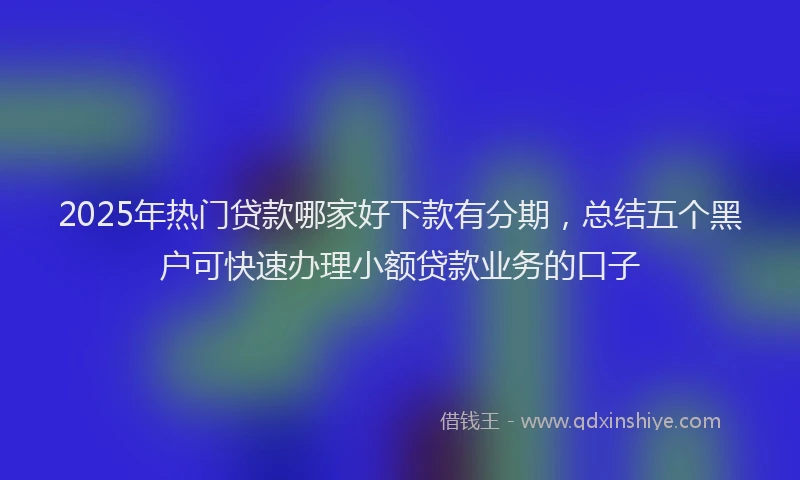2025年热门贷款哪家好下款有分期，总结五个黑户可快速办理小额贷款业务的口子