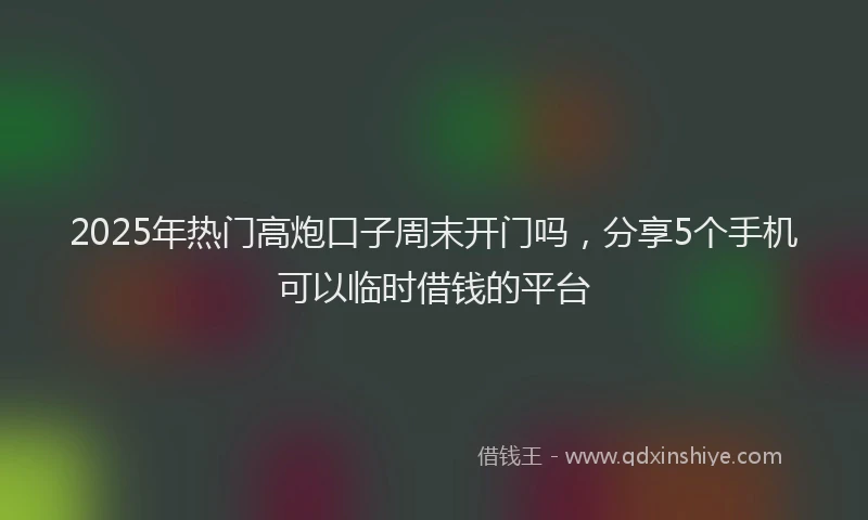 2025年热门高炮口子周末开门吗，分享5个手机可以临时借钱的平台
