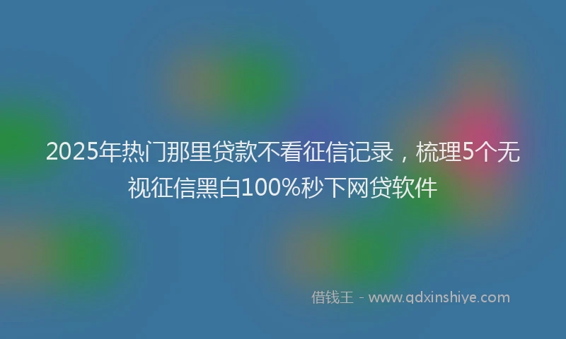 2025年热门那里贷款不看征信记录，梳理5个无视征信黑白100%秒下网贷软件