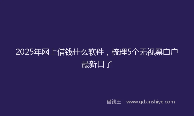 2025年网上借钱什么软件，梳理5个无视黑白户最新口子