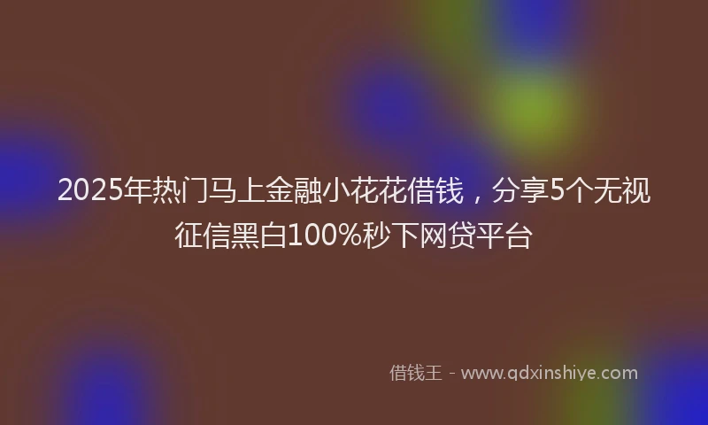 2025年热门马上金融小花花借钱，分享5个无视征信黑白100%秒下网贷平台