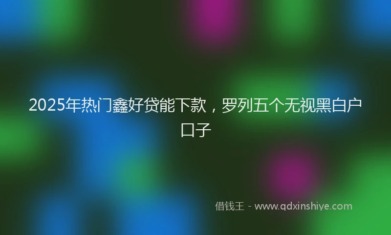 2025年热门鑫好贷能下款，罗列五个无视黑白户口子
