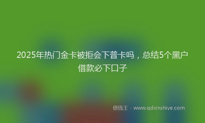 2025年热门金卡被拒会下普卡吗，总结5个黑户借款必下口子