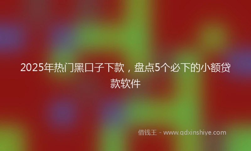 2025年热门黑口子下款，盘点5个必下的小额贷款软件