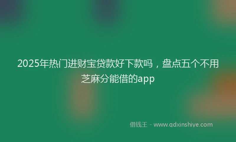 2025年热门进财宝贷款好下款吗，盘点五个不用芝麻分能借的app