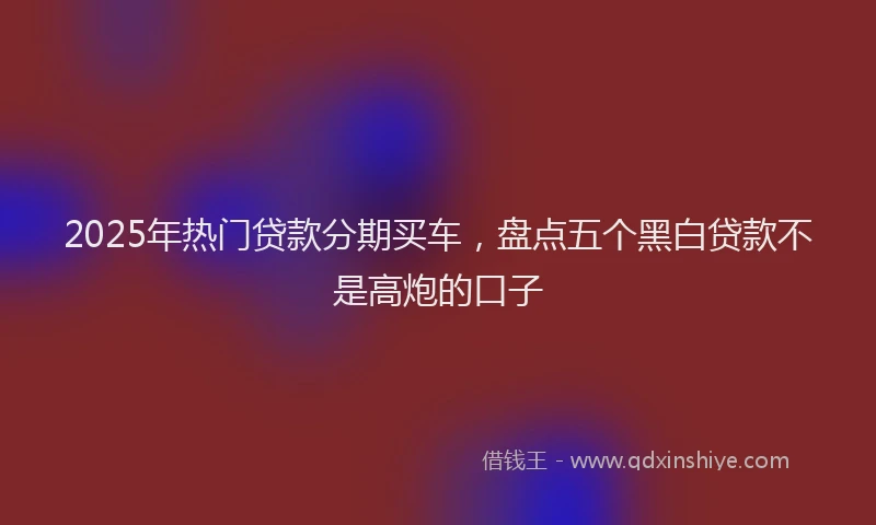 2025年热门贷款分期买车，盘点五个黑白贷款不是高炮的口子
