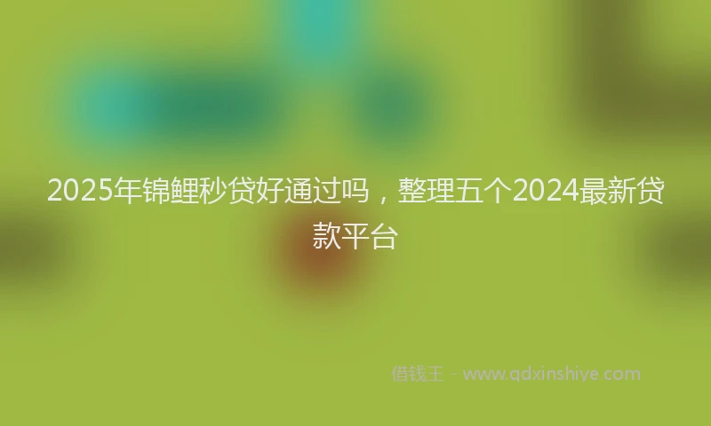2025年锦鲤秒贷好通过吗，整理五个2024最新贷款平台