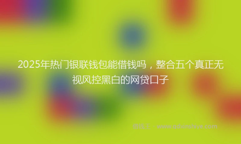 2025年热门银联钱包能借钱吗，整合五个真正无视风控黑白的网贷口子