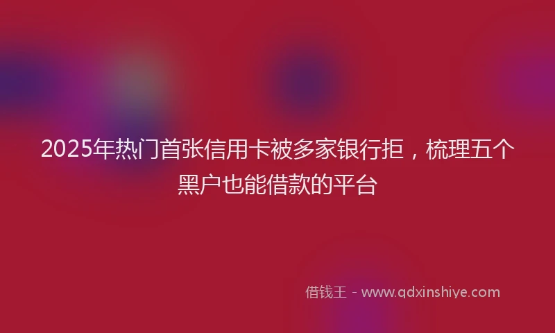 2025年热门首张信用卡被多家银行拒，梳理五个黑户也能借款的平台