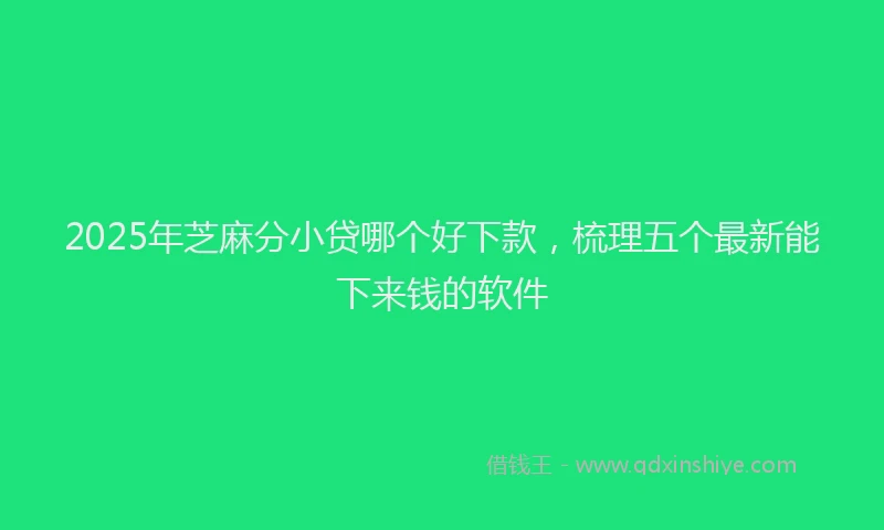 2025年芝麻分小贷哪个好下款，梳理五个最新能下来钱的软件