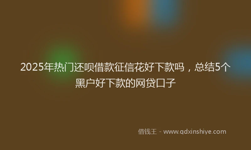 2025年热门还呗借款征信花好下款吗，总结5个黑户好下款的网贷口子