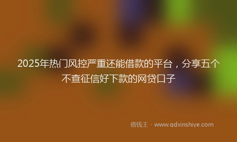 2025年热门风控严重还能借款的平台，分享五个不查征信好下款的网贷口子