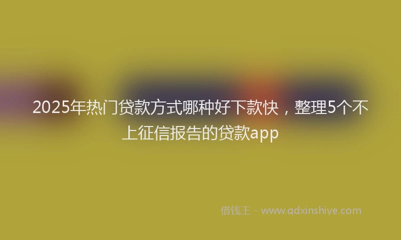 2025年热门贷款方式哪种好下款快，整理5个不上征信报告的贷款app