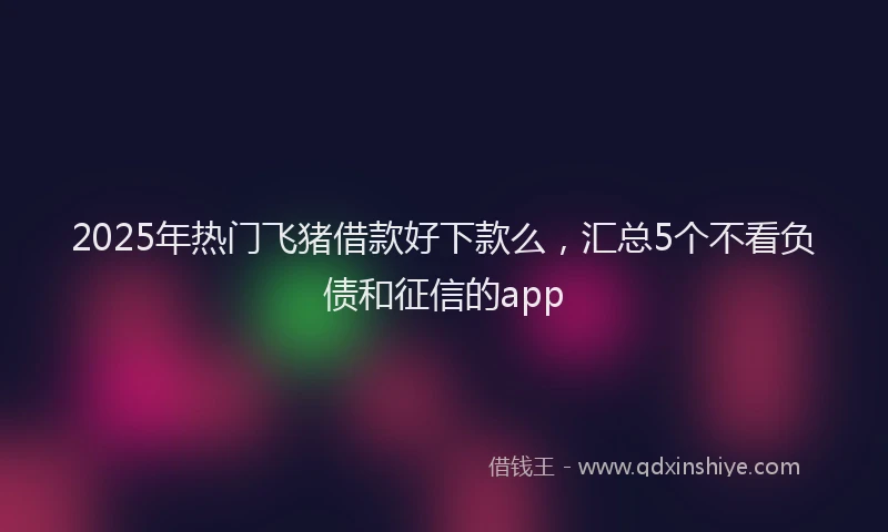 2025年热门飞猪借款好下款么，汇总5个不看负债和征信的app