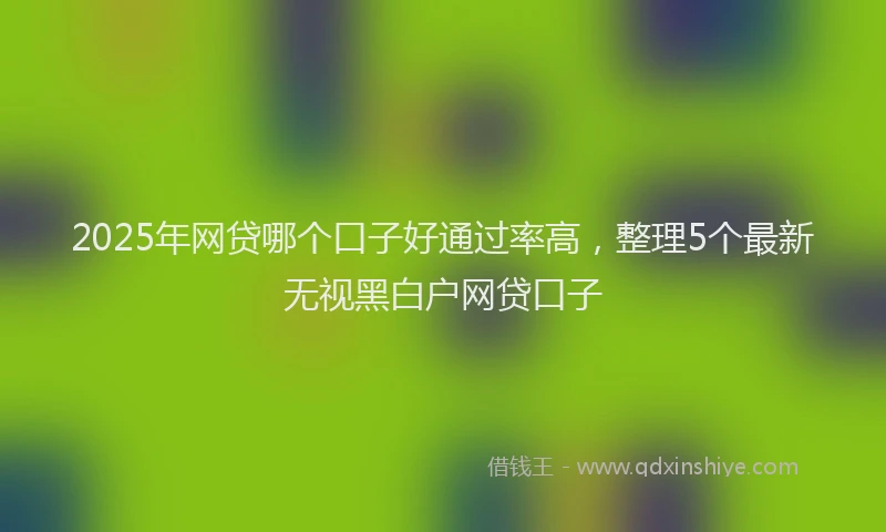 2025年网贷哪个口子好通过率高，整理5个最新无视黑白户网贷口子