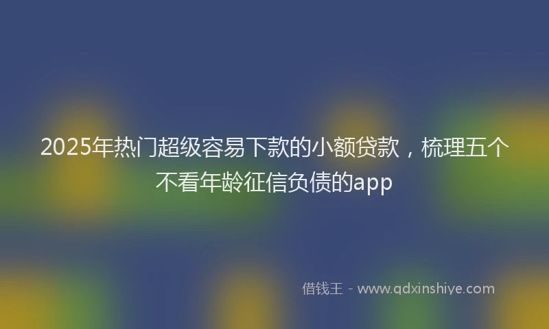 2025年热门超级容易下款的小额贷款，梳理五个不看年龄征信负债的app
