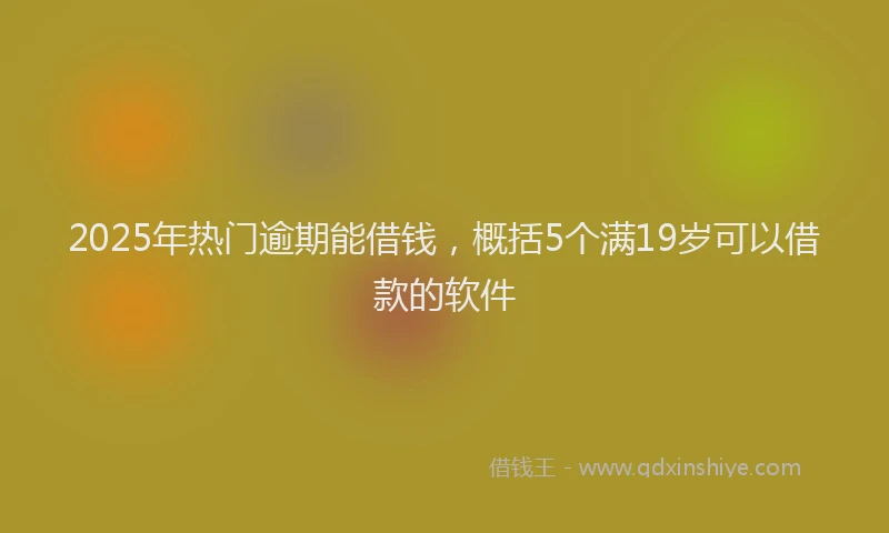 2025年热门逾期能借钱，概括5个满19岁可以借款的软件