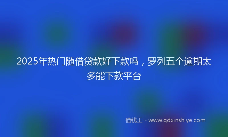 2025年热门随借贷款好下款吗，罗列五个逾期太多能下款平台