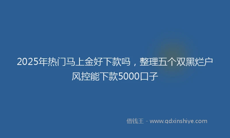 2025年热门马上金好下款吗，整理五个双黑烂户风控能下款5000口子