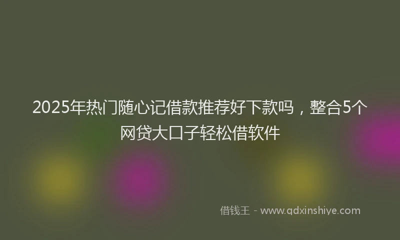 2025年热门随心记借款推荐好下款吗，整合5个网贷大口子轻松借软件