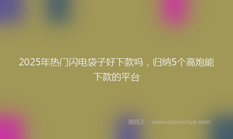 2025年热门闪电袋子好下款吗，归纳5个高炮能下款的平台