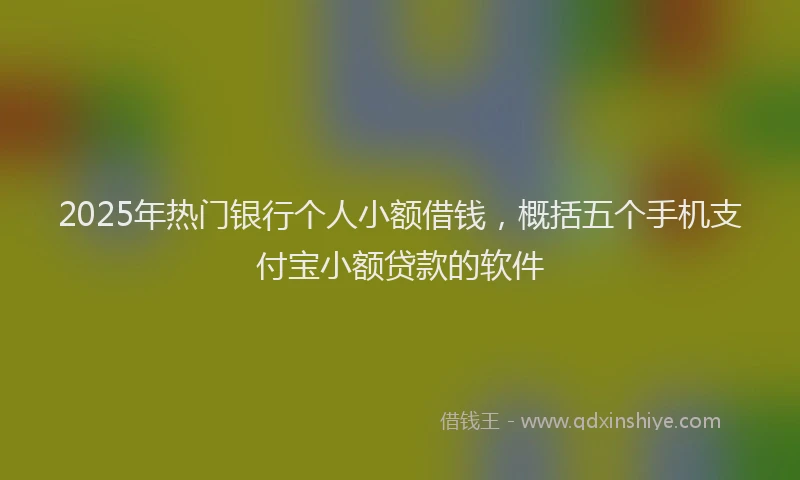 2025年热门银行个人小额借钱，概括五个手机支付宝小额贷款的软件