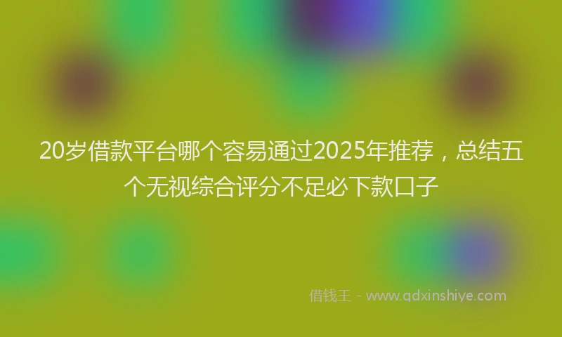 20岁借款平台哪个容易通过2025年推荐，总结五个无视综合评分不足必下款口子