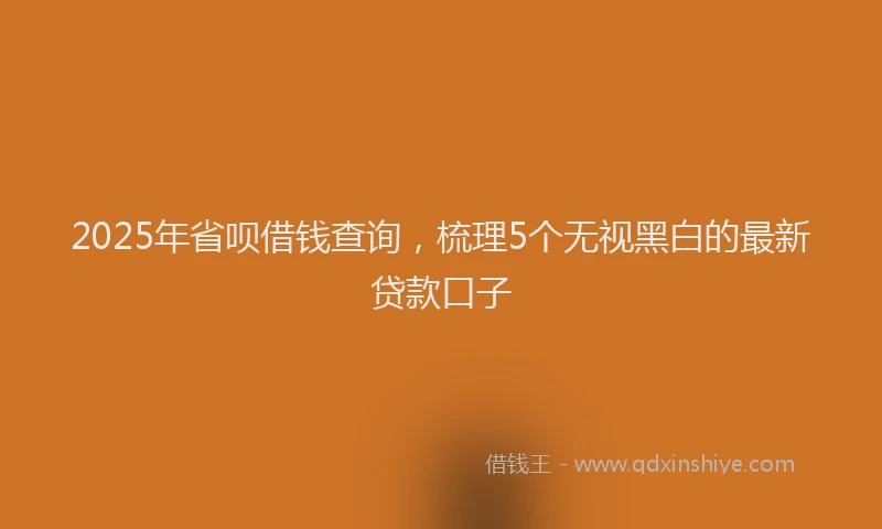 2025年省呗借钱查询，梳理5个无视黑白的最新贷款口子