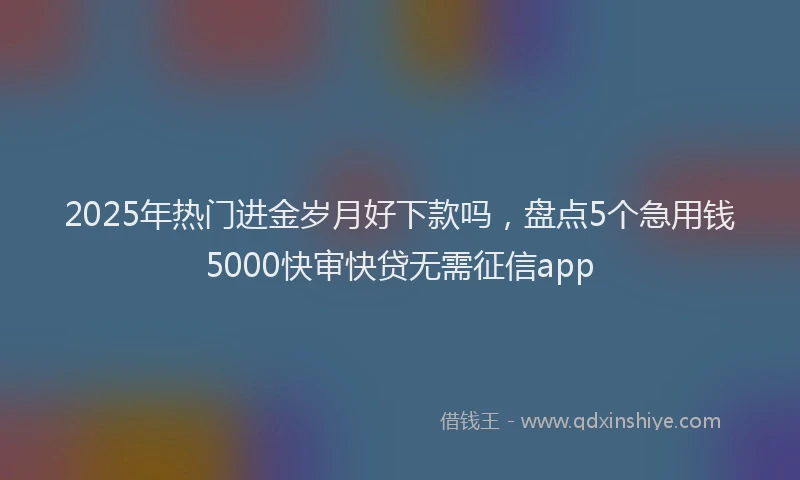 2025年热门进金岁月好下款吗，盘点5个急用钱5000快审快贷无需征信app