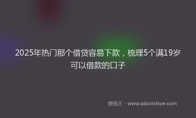 2025年热门那个借贷容易下款，梳理5个满19岁可以借款的口子