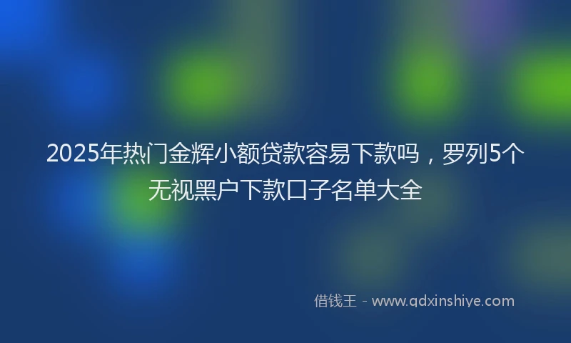 2025年热门金辉小额贷款容易下款吗，罗列5个无视黑户下款口子名单大全