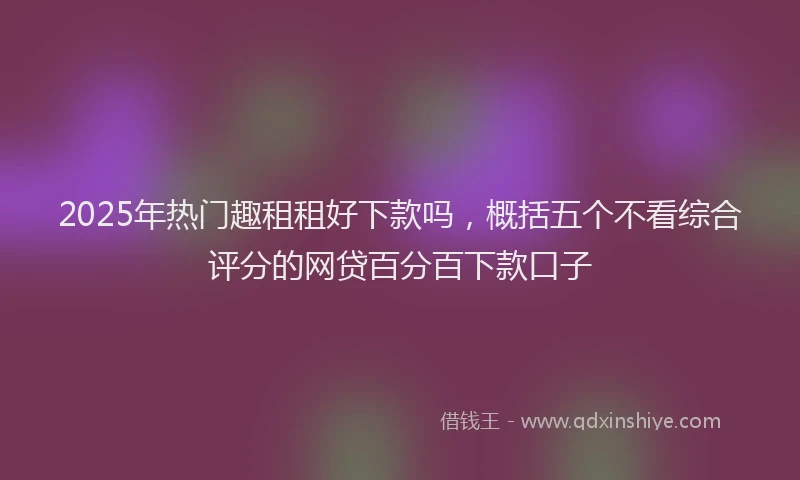 2025年热门趣租租好下款吗，概括五个不看综合评分的网贷百分百下款口子