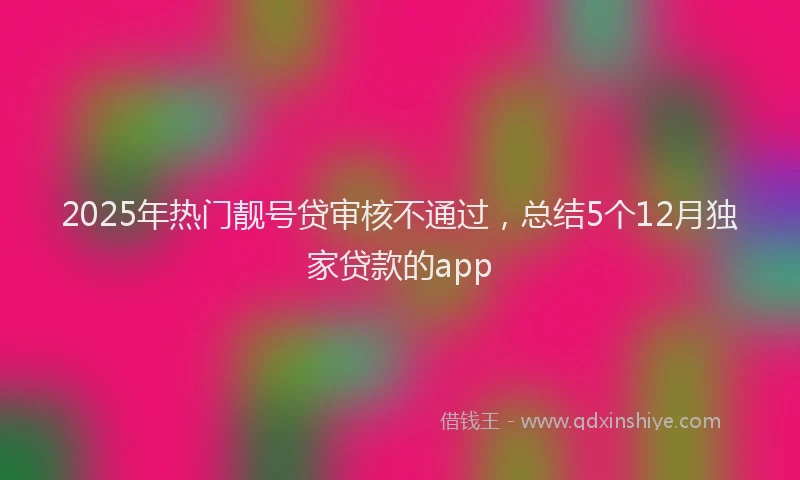 2025年热门靓号贷审核不通过，总结5个12月独家贷款的app