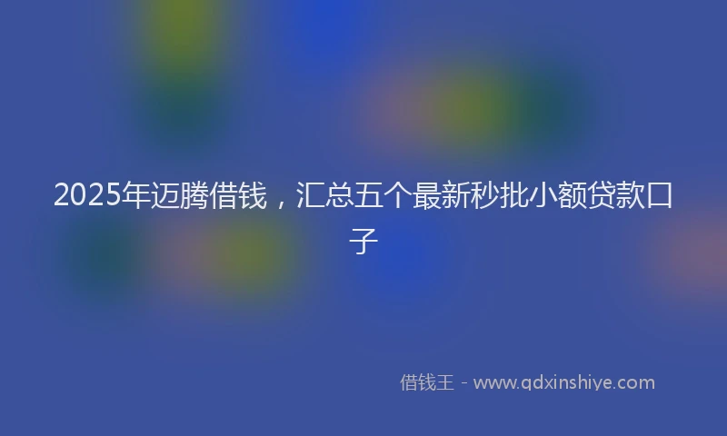 2025年迈腾借钱，汇总五个最新秒批小额贷款口子