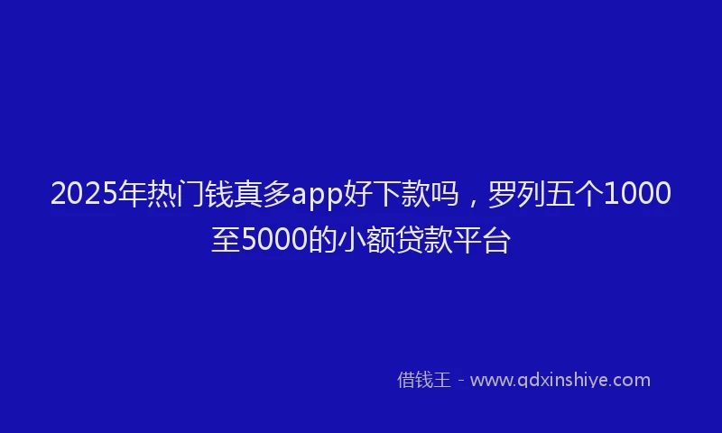 2025年热门钱真多app好下款吗，罗列五个1000至5000的小额贷款平台