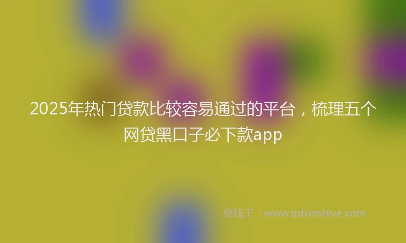 2025年热门贷款比较容易通过的平台，梳理五个网贷黑口子必下款app