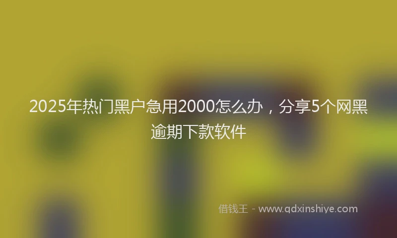 2025年热门黑户急用2000怎么办，分享5个网黑逾期下款软件