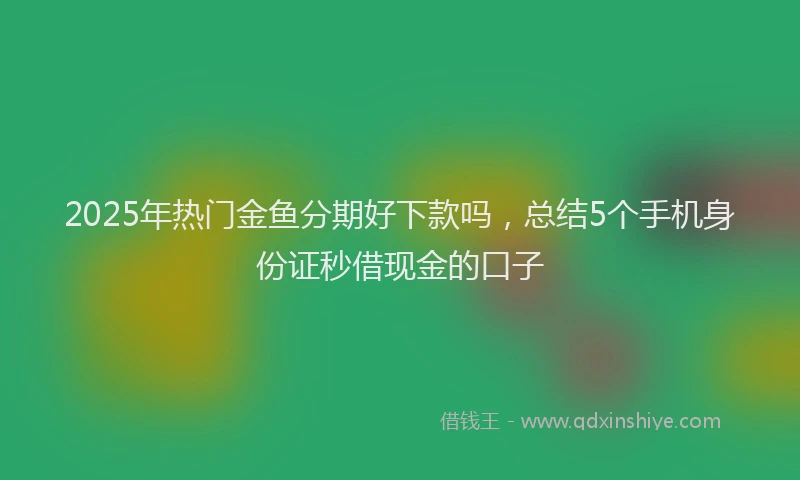 2025年热门金鱼分期好下款吗，总结5个手机身份证秒借现金的口子