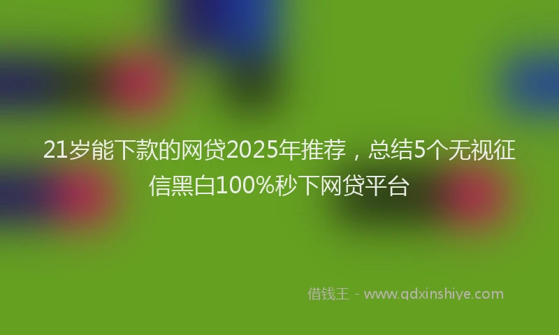 21岁能下款的网贷2025年推荐，总结5个无视征信黑白100%秒下网贷平台