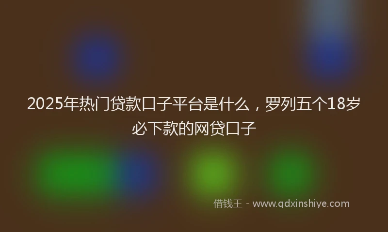 2025年热门贷款口子平台是什么，罗列五个18岁必下款的网贷口子