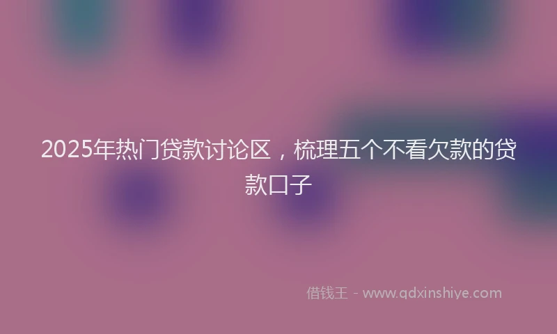 2025年热门贷款讨论区，梳理五个不看欠款的贷款口子