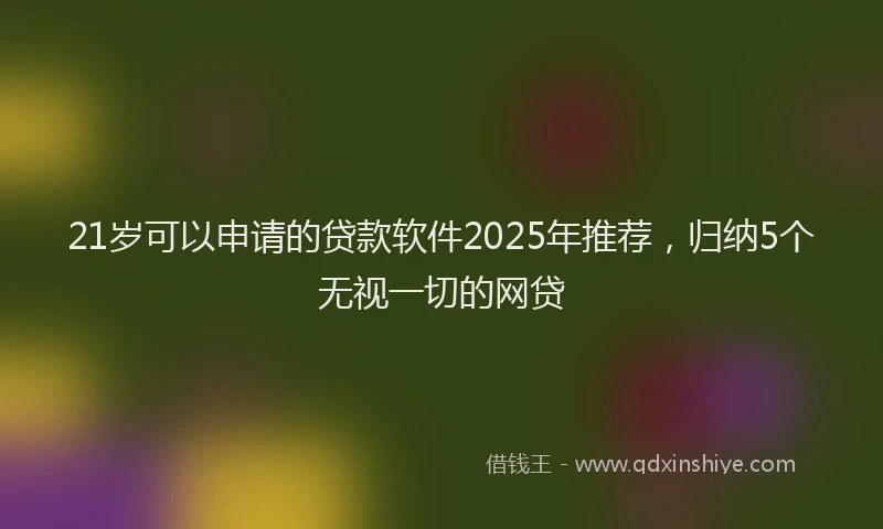 21岁可以申请的贷款软件2025年推荐，归纳5个无视一切的网贷
