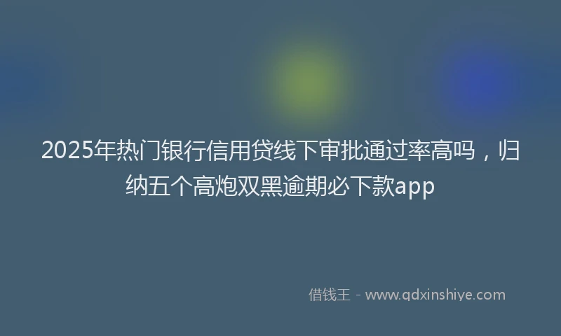 2025年热门银行信用贷线下审批通过率高吗，归纳五个高炮双黑逾期必下款app