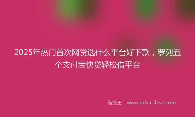 2025年热门首次网贷选什么平台好下款，罗列五个支付宝快贷轻松借平台