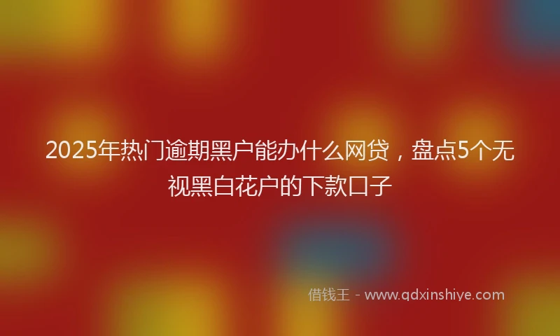 2025年热门逾期黑户能办什么网贷，盘点5个无视黑白花户的下款口子